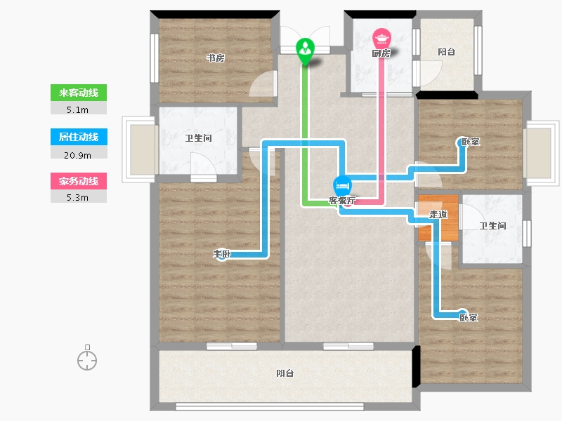 湖南省-郴州市-五岭央著-113.40-户型库-动静线