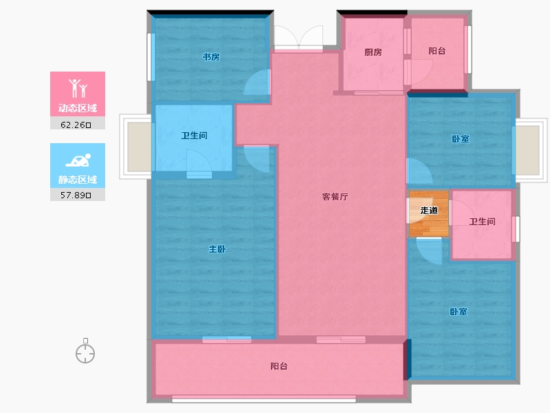 湖南省-郴州市-五岭央著-113.40-户型库-动静分区