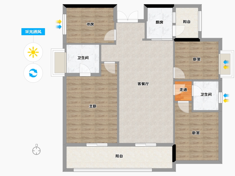 湖南省-郴州市-五岭央著-113.40-户型库-采光通风