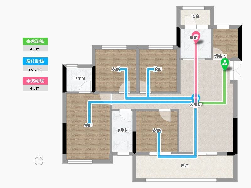 四川省-广安市-和喜·江山美墅-94.41-户型库-动静线