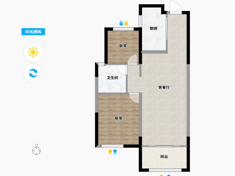 山东省-威海市-成山海景阁-73.89-户型库-采光通风