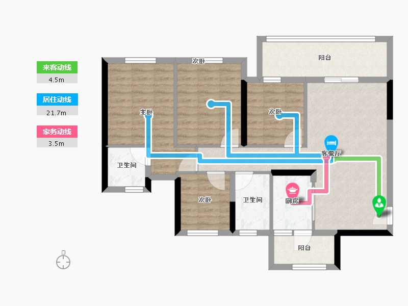 四川省-广安市-和喜·江山美墅-85.84-户型库-动静线