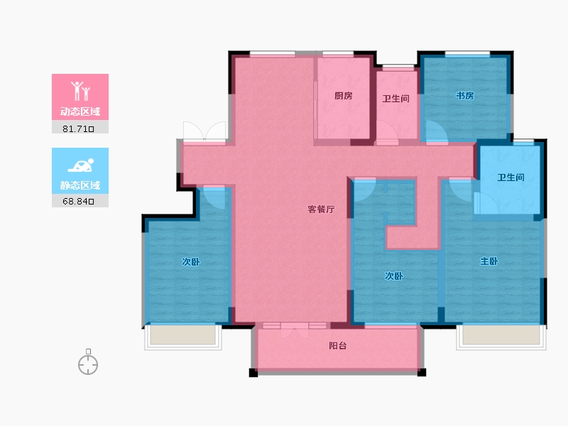 山东省-淄博市-国信国际公馆-133.85-户型库-动静分区