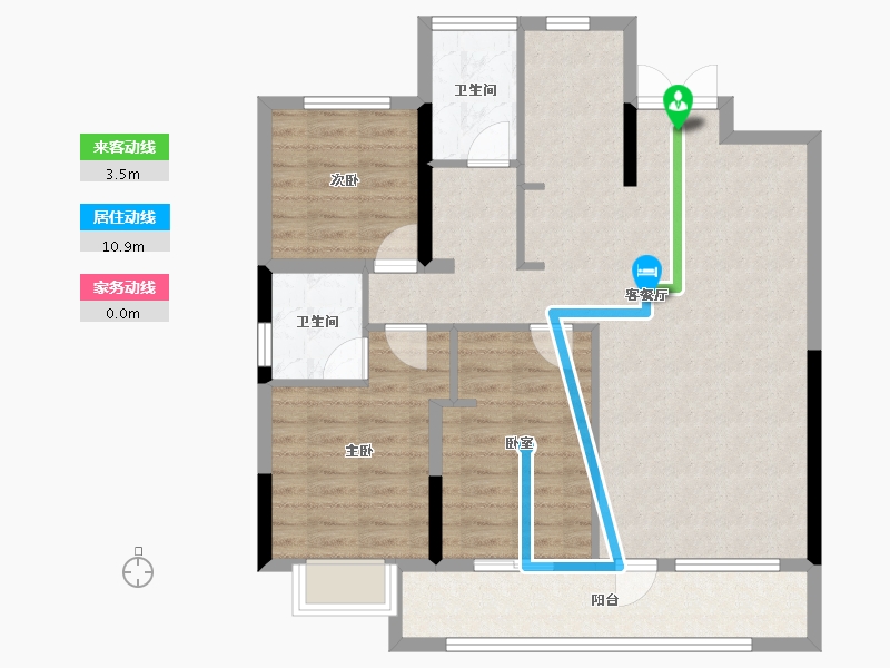 辽宁省-丹东市-水岸澜庭-92.08-户型库-动静线