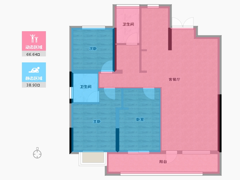 辽宁省-丹东市-水岸澜庭-92.08-户型库-动静分区