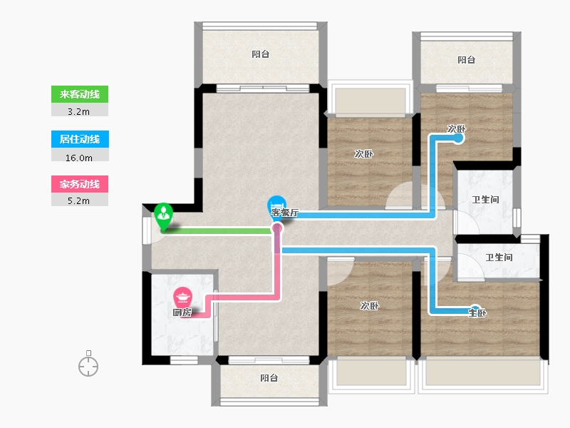 广东省-汕头市-龙光臻品阳光誉苑-83.38-户型库-动静线