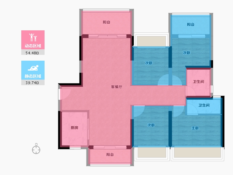 广东省-汕头市-龙光臻品阳光誉苑-83.38-户型库-动静分区