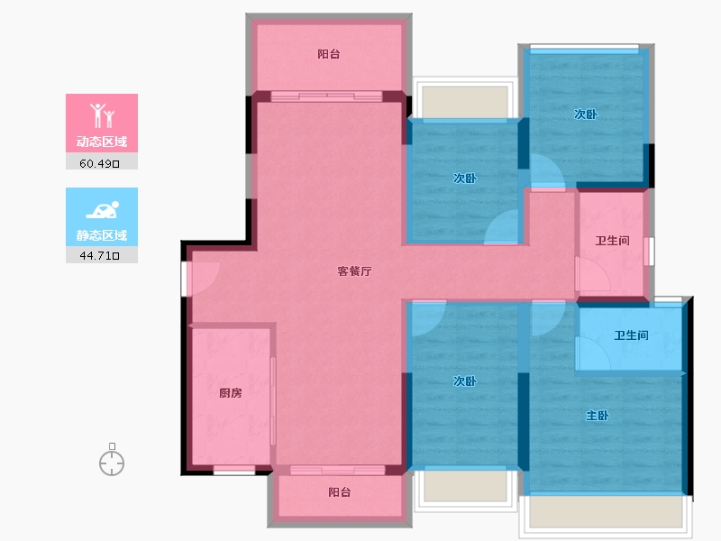 广东省-汕头市-龙光臻品阳光誉苑-93.35-户型库-动静分区