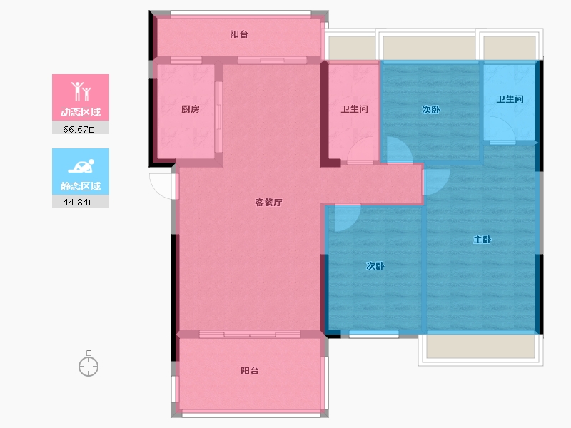 湖北省-荆州市-楚天·云锦苑-100.98-户型库-动静分区