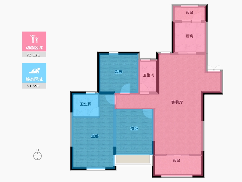 陕西省-汉中市-仕锦云阙-111.00-户型库-动静分区