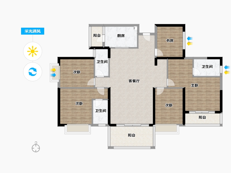 广东省-湛江市-盛和园-153.84-户型库-采光通风