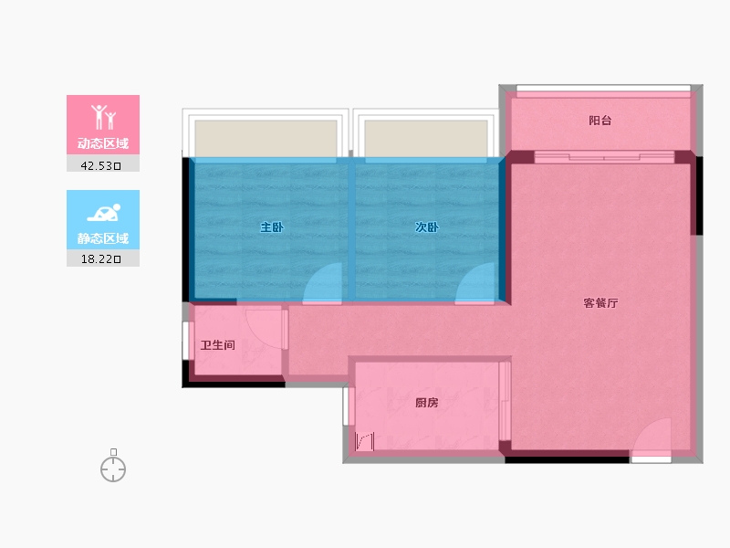 广东省-汕头市-上坤中梁檀悦府-54.42-户型库-动静分区