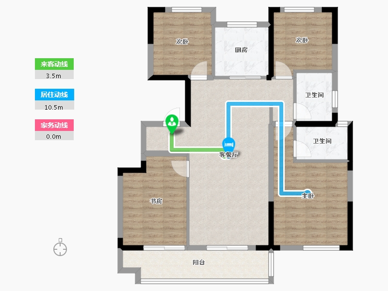 安徽省-蚌埠市-祥源·祥和府-102.40-户型库-动静线