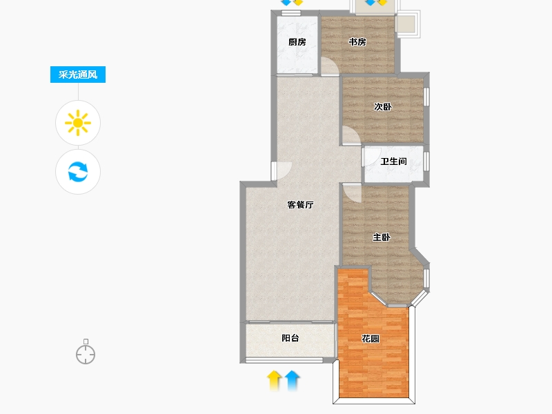 江西省-南昌市-中央首府-122.00-户型库-采光通风