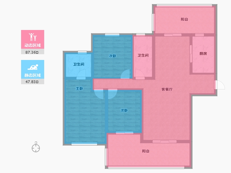 陕西省-汉中市-裕添·四季花城-120.74-户型库-动静分区