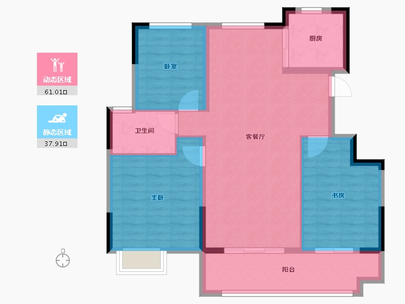 安徽省-蚌埠市-安建·汉城源筑-89.60-户型库-动静分区