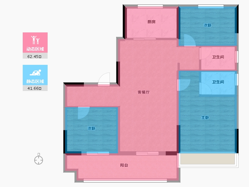 陕西省-汉中市-碧桂园学府世家-93.65-户型库-动静分区