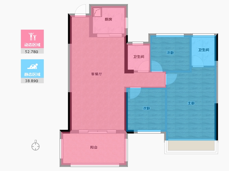 湖北省-荆州市-楚天·云锦苑-82.27-户型库-动静分区