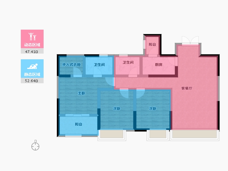 陕西省-汉中市-仕锦云阙-87.41-户型库-动静分区