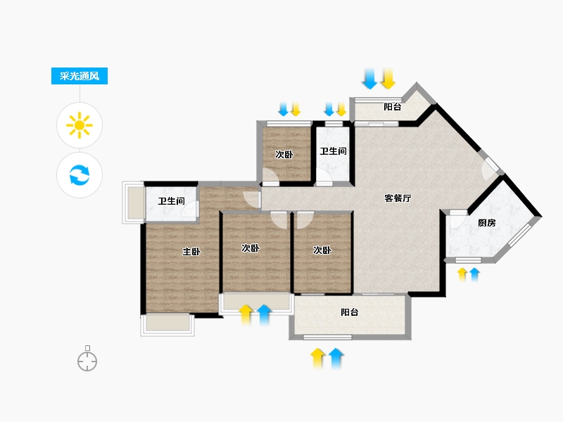 广东省-湛江市-公园一号-119.43-户型库-采光通风