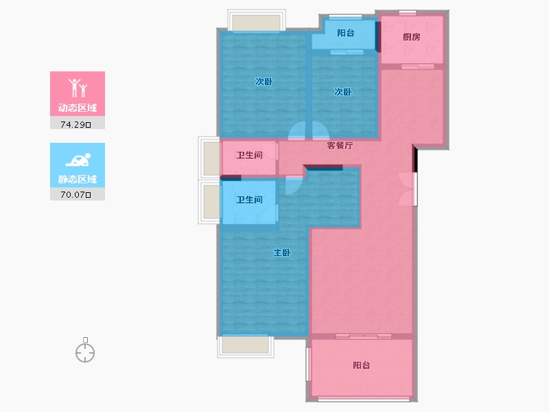 陕西省-汉中市-山河原著-129.45-户型库-动静分区