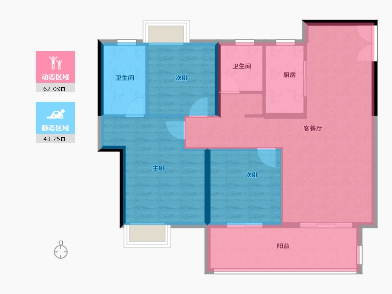 江西省-赣州市-嘉福·万达广场-96.00-户型库-动静分区