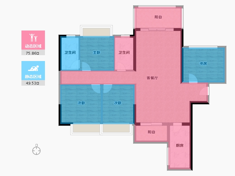 广东省-湛江市-盛和园-112.64-户型库-动静分区