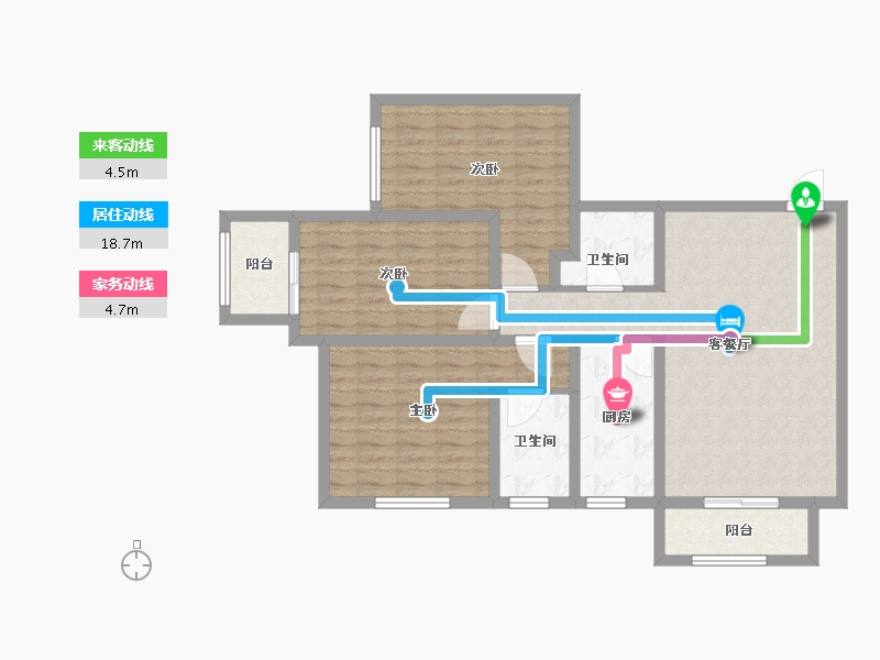 陕西省-宝鸡市-盛世华庄-100.28-户型库-动静线