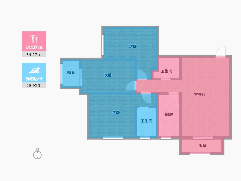 陕西省-宝鸡市-盛世华庄-100.28-户型库-动静分区