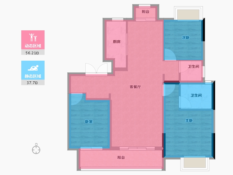 江西省-赣州市-力高水投·御江府-84.00-户型库-动静分区