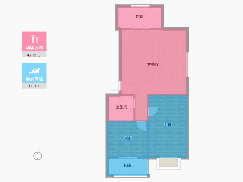 宁夏回族自治区-银川市-在水一方C区-73.76-户型库-动静分区