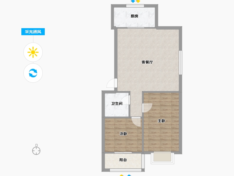 宁夏回族自治区-银川市-在水一方C区-73.76-户型库-采光通风