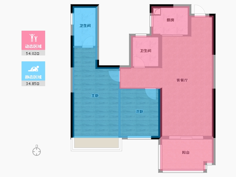 湖北省-荆州市-楚天·云锦苑-79.48-户型库-动静分区