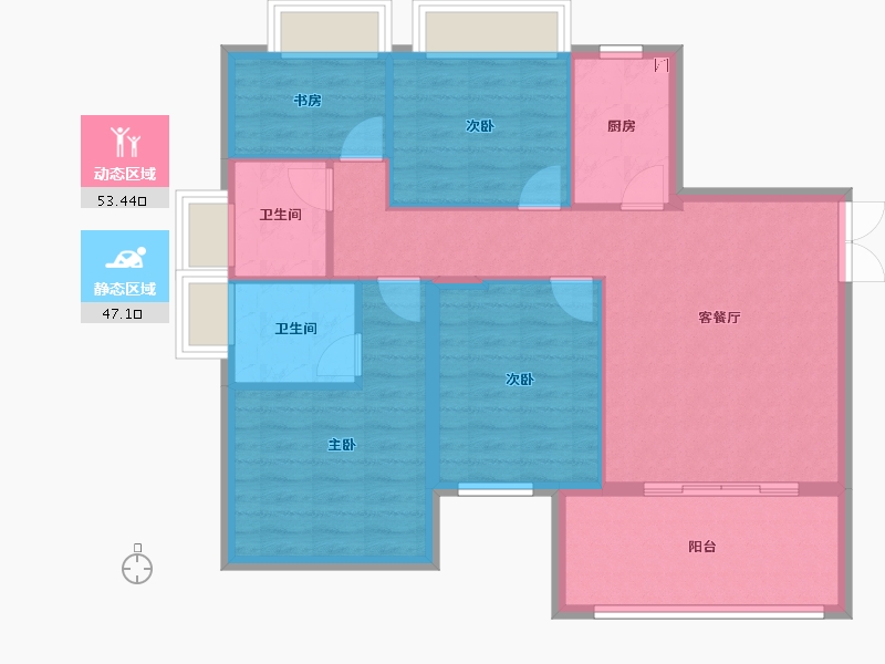 湖南省-永州市-通鸿潇湘府-90.83-户型库-动静分区