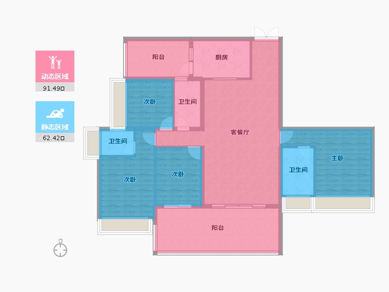 广东省-湛江市-广弘天誉澜湾-139.61-户型库-动静分区