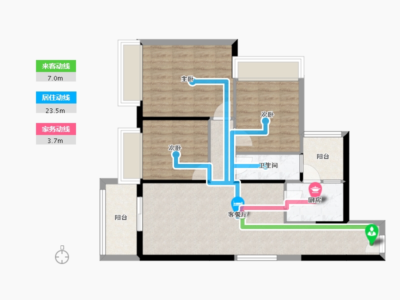 广东省-湛江市-公园一号-75.23-户型库-动静线