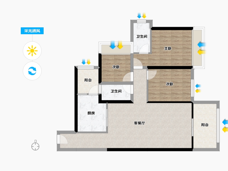 广东省-湛江市-公园一号-89.08-户型库-采光通风