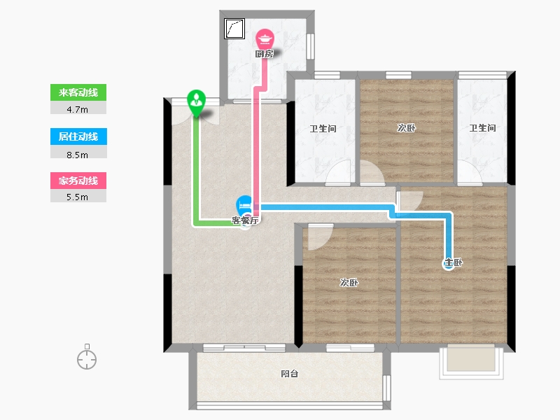 江西省-赣州市-嘉福·万达广场-92.80-户型库-动静线