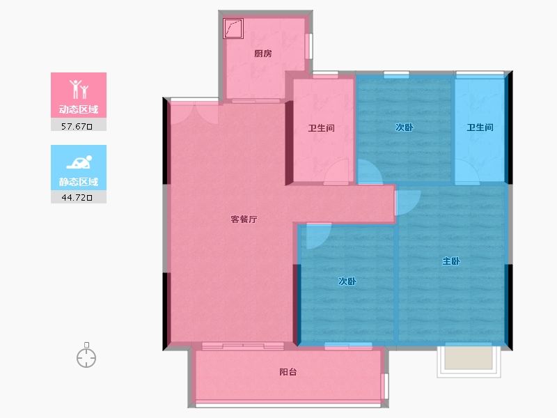 江西省-赣州市-嘉福·万达广场-92.80-户型库-动静分区