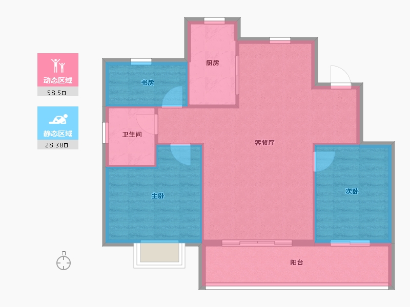 山东省-威海市-威高锦绣四海-79.20-户型库-动静分区