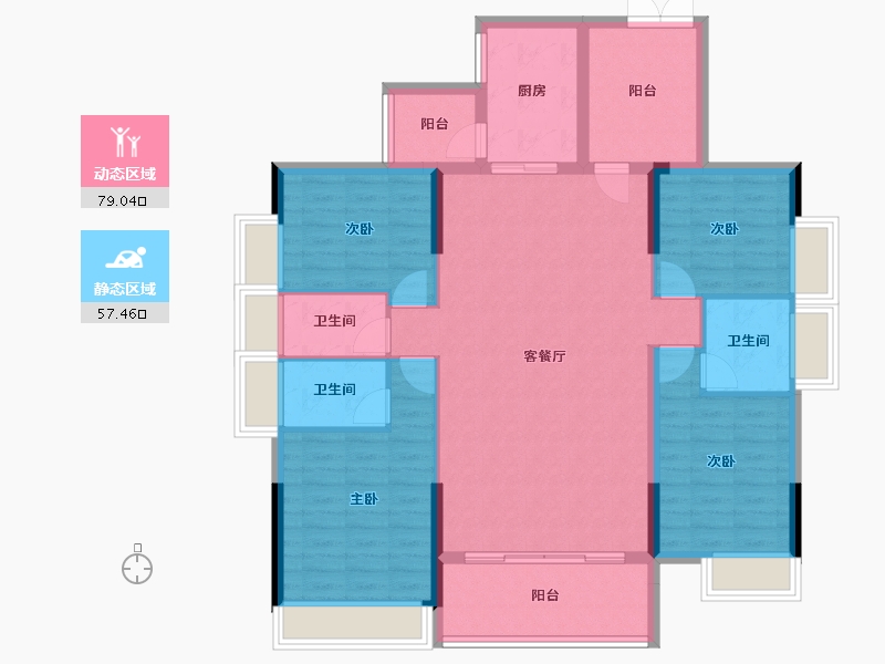 广东省-梅州市-锦绣江南-123.50-户型库-动静分区