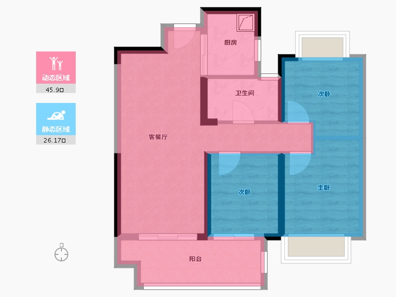 湖北省-荆州市-中建城发荆江之星-63.51-户型库-动静分区