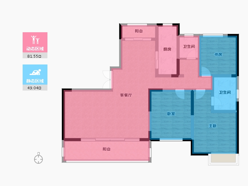 安徽省-蚌埠市-凯旋·御珑湾-116.65-户型库-动静分区