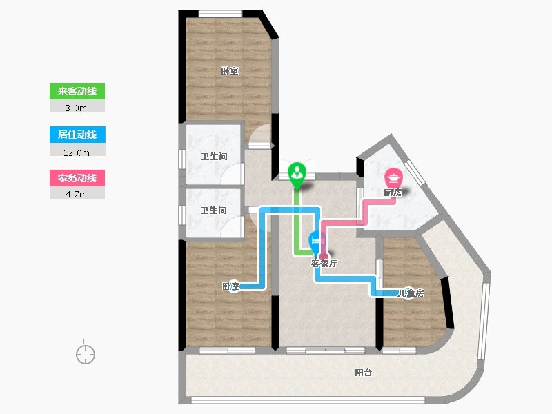 海南省-海口市-观澜湖上东区Ⅱ区-92.58-户型库-动静线