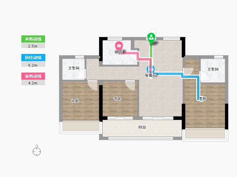 浙江省-丽水市-金地新希望风华剑桥-78.45-户型库-动静线