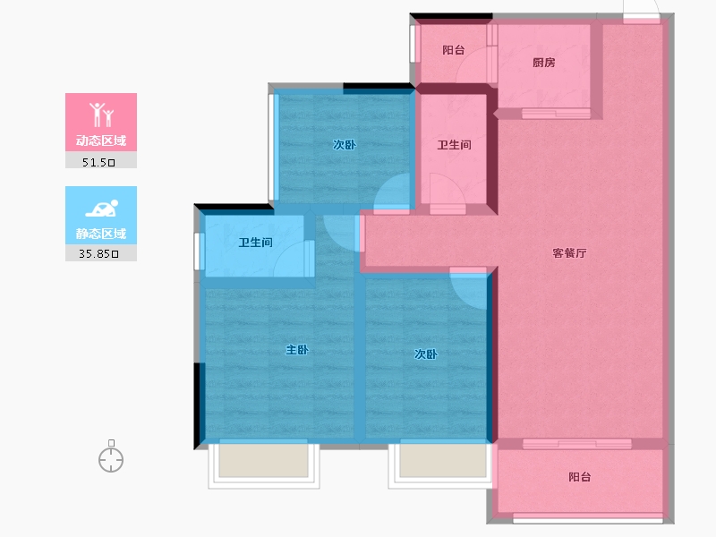 广东省-湛江市-凯悦华府-76.34-户型库-动静分区