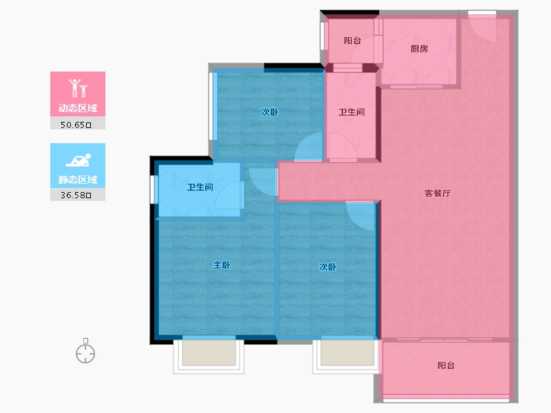 广东省-湛江市-凯悦华府-79.10-户型库-动静分区