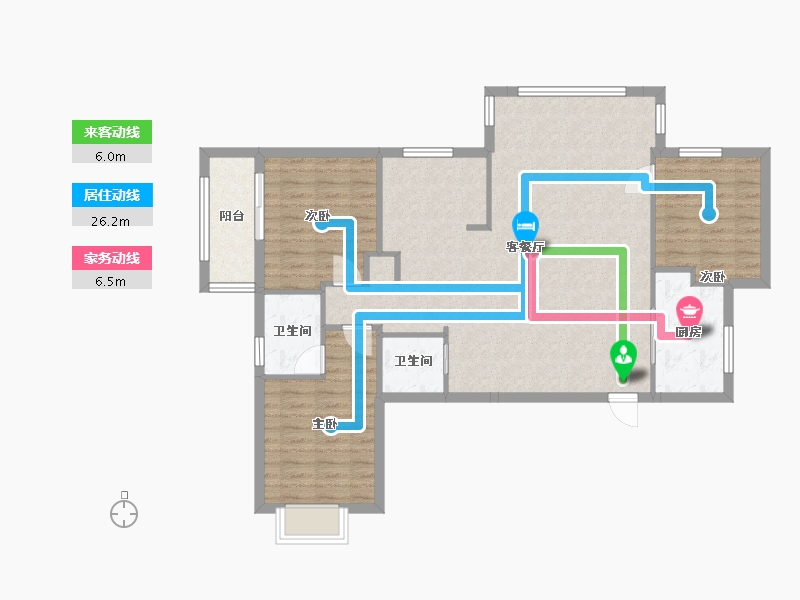 福建省-福州市-金辉 珑岳花园-110.00-户型库-动静线