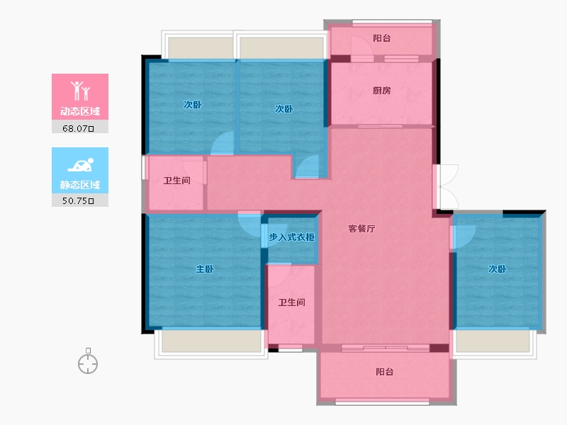 海南省-海口市-​衍宏府-106.22-户型库-动静分区