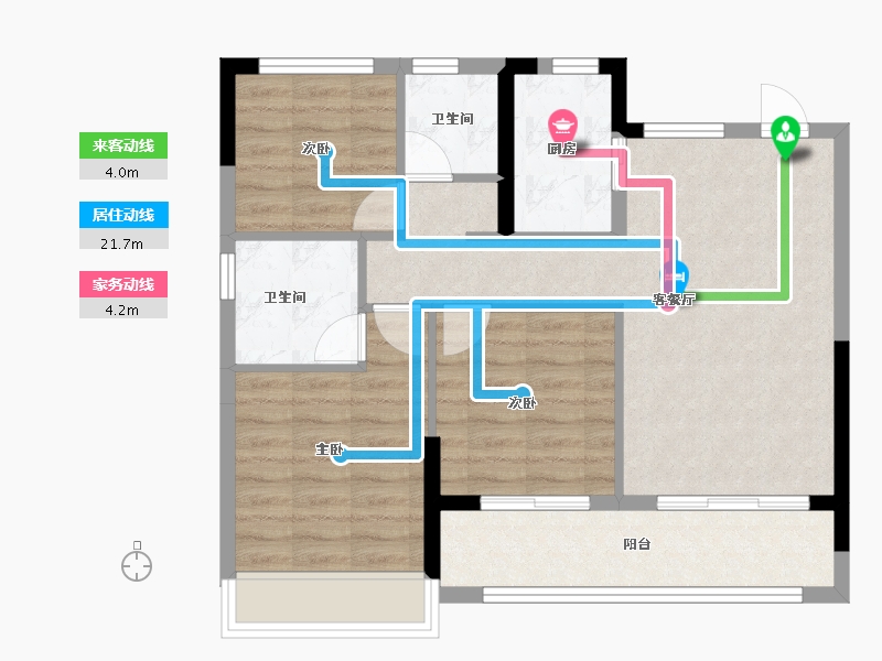 浙江省-丽水市-金地新希望风华剑桥-75.23-户型库-动静线